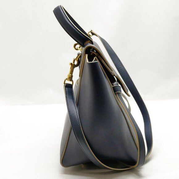 CELINE Hand Bag Navy Blue Leather mon869-100625 - Picture 3 of 16